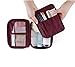 Comicfs Clear Cosmetic Makeup Bag Toiletry Travel Kit Organizer with Comicfs cleaning cloth (Wine Red)