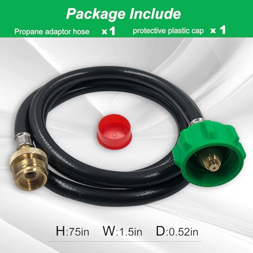 Image of 6FT for Weber Adapter Hose for Weber Q Series, for Weber Traveler Grill Accessories, for Weber Q 1000 1200 2000 2200, 1lb to 20lb Propane Adapter, Use with Grills, Stoves, Lanterns, Heaters