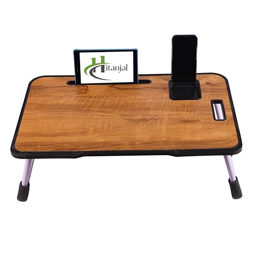 Hitanjal Study Table Bed Table/Laptop Table/Foldable and Portable Wooden/Writing Desk for Home (New Wood a)