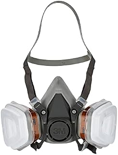 3M Spray Paint Respirator Half-mask 6002C with Removable Filters, Protection Level A2P2 against organic gases, vapours & dust, 1 Kit (Mask & Filters), Grey