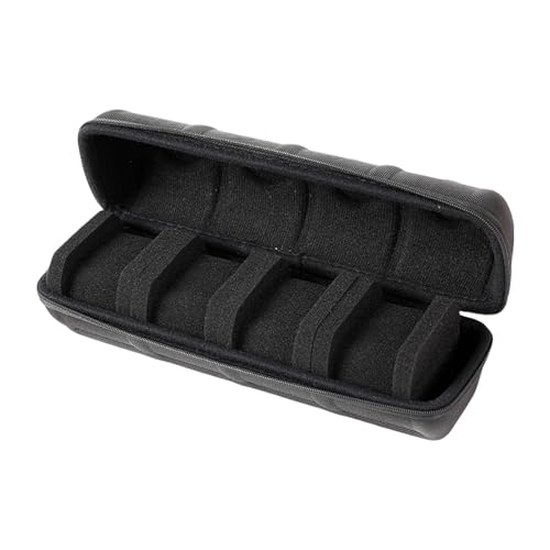 ZBIianxer Caja de reloj de viaje portátil para hombre, 4 compartimentos, tela Oxford, con protección EVA y interior suave, accesorio para el hogar
