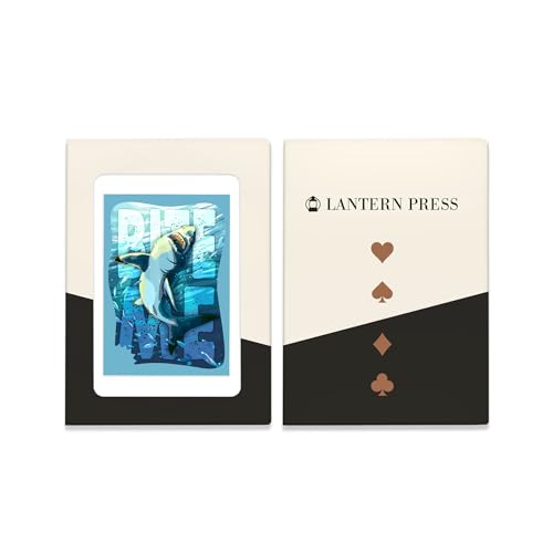 Lantern Press Great White Shark Bite Me, 52 cartas de poker miniatura 4