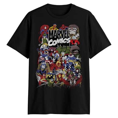 Marvel Avengers Crew Comics Logo Adult Mens Graphic T-Shirt(Black,Small) - image 1