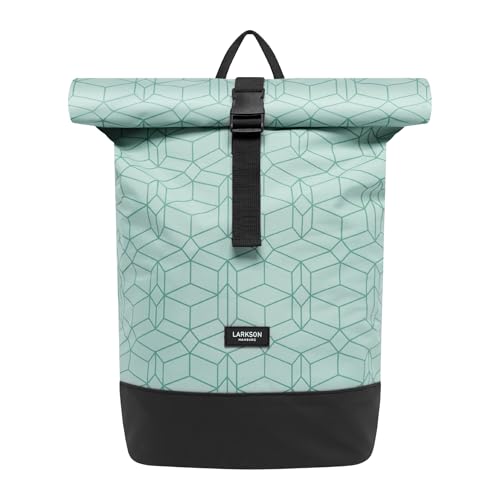 LARKSON Rucksack Damen & Herren Mint - Janne - Rolltop Rucksack mit Laptopfach für Uni, Arbeit, Reise & Fahrrad - Backpack Tagesrucksack Mittelgroß - Wasserabweisend