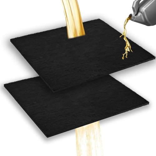 GELRIUNY 2 Pack 22 Oil Drain Splash Pad Square Oil Change Mat Oil Splash Pad for Car Oil Changes & Transmission Drain Heat-Resistant & Reusable Ideal for Mechanics & Auto Technicians Black