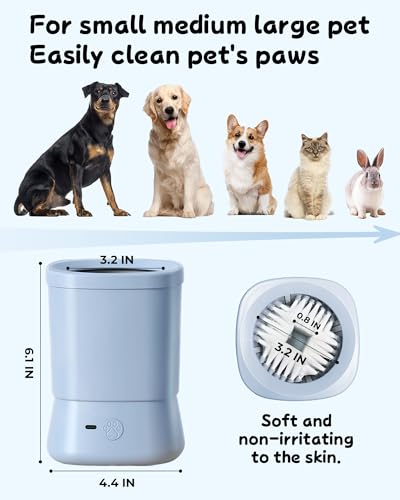 Image of Electric Dog Paw Cleaner for Dogs,2 Speeds Automatic Dog Foot Paw Washer for Medium Large Cat Dog Pet
