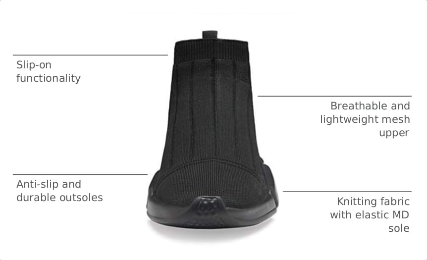 Image of Casbeam Men's Running Knit Comfortable Lightweight Breathable Casual Sports Shoes Fashion Sneakers Slip-On Walking Shoes