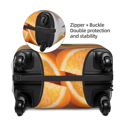 Orange Print Luggage Suitcase Cover Protector Luggage Washable Covers With Concealed Zipper4