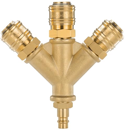 Poppstar Distributeur d'air comprimé triple avec raccords rapides 1/4