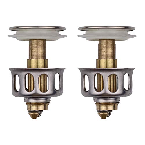 qqwe Filtro de desagüe Universal para Lavabo 2 en 1, Tapón de Drenaje para Fregadero de baño emergente 2 Piezas, Evita el Olor Peculiar en la alcantarilla.