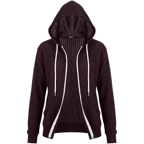 Image of GIVON Women's Lightweight Zip Up Hoodie Brushed Knit Stretchy Fabric Long Sleeve Thin Jackets with Kangaroo Pocket