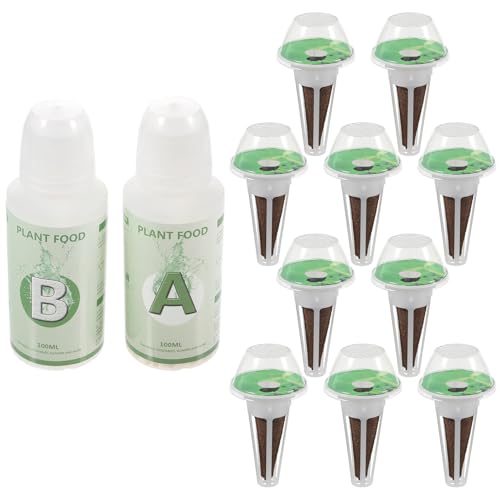 Anneome Kit Hidropónico de Cultivo sin Tierra 10 Cestas de Cultivo Ranuradas 10 Esponjas para Hidroponía 10 Transparentes 10 Etiquetas Adhesivas Tomates y Flores