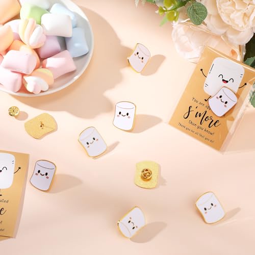 Image of Zeyune Employee Appreciation Gifts Thank You Marshmallow Lapel Pins Cards with Opp Bags Inspiration Team Thank You Pin for Coworkers Staff Teacher Office