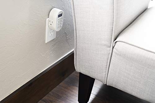 myTouchSmart Simple Set 7-Day Digital Timer, 2 Grounded Outlet Timer, Sunrise-Sunset Indoor Timer Outlet, Programmable ON/OFF Plug Timer, 125V Light Timer, Lamp Timer, Seasonal Lights, White, 35150 by myTouchSmart - Used condition - US$21.11