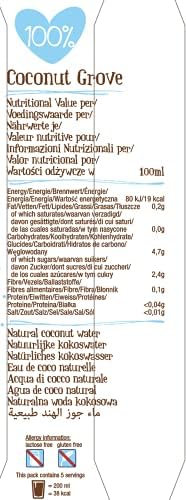 100%. 100%. Coconut Grove Coconut Water 12X330ml All Natural No Added Sugar