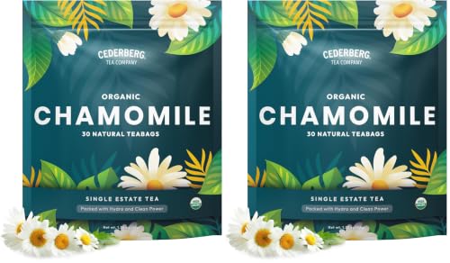 Image of Cederberg Tea Company Organic Chamomile Tea - 30 Tea Bags | Organic Herbal Tea From Single Origin | Eco-Friendly Tea Bags | Non-GMO Caffeine Free Tea With Zero Sugar (Pack of 2)