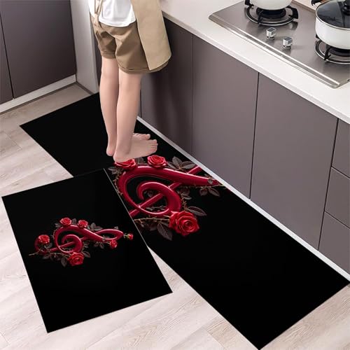 Tapis de cuisine antidérapant haut de gamme motif clé de sol rose grand format