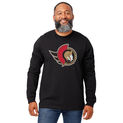 FOCO Ottawa Senators NHL Mens Primary Logo Long Sleeve T-Shirt - Black - XXL