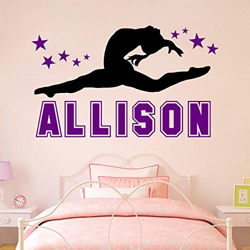 Personalized Custom Name Cheerleader Gymnastics Dance Wall Decal Sticker Customized Choose Size Color Girls Teen