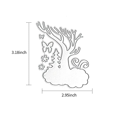 Corte de Metal de Natal Morre Xmas Tree Bird Shape Cutting Die para DIY Cartão de Scrapbooking Álbum