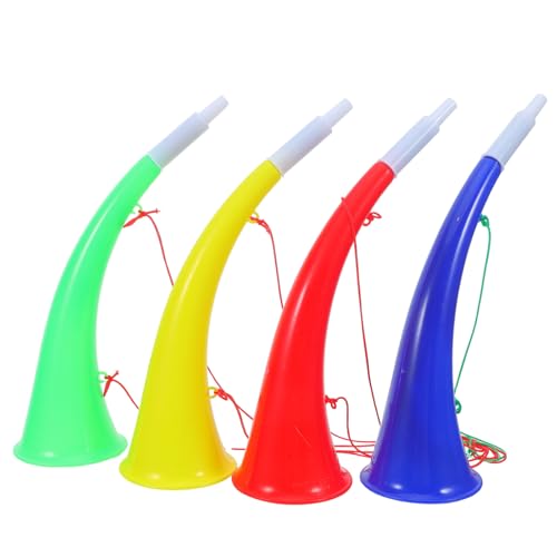 TOMETURE 4PCS Sports Event Horns: Stadium Noisemakers Trumpets for Football and Basketball Games - Noisemaker with Lanyard Cheering Horn Party Favors