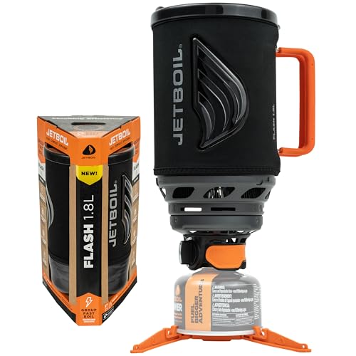 Jetboil Flash 1.8L Portable Fast Boil Stove for Camping and Backpacking with 1-Step Auto Ignition, New for 2026, Propane/Isobutane Burner, Carbon by Jetboil - Used condition - US$156.74