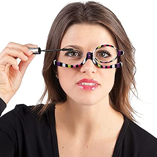 LJCZKA Magnifying Cosmetic Makeup Glasses Women, Makeup Glasses Women Flip up Single Lens Rotating Eyeglasses - Image 3