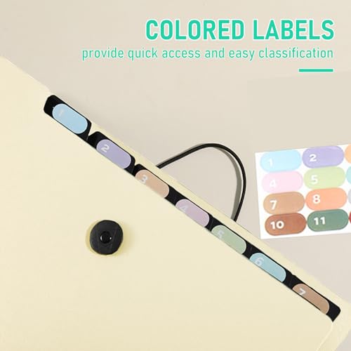 Marte Vanci Pasta expansível com 13 bolsos, pasta sanfonada tamanho carta A4, organizador de papel p