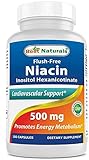 Best Naturals Flush-Free Niacin Inositol Hexanicotinate 500 mg 180 Capsules