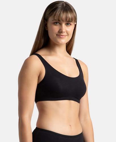 Image of Jockey 1550 Women Super Combed Cotton Elastane Stretch Slip On Lounge Bra with StayFresh Treatment