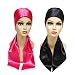 2 Pcs Satin Fashion Headband, Scarf for Wrap wigs, Soft Satin Edge Laying Scarf for Lace Frontal Wigs Satin Headband for Yoga, Makeup, Facial, Sport (1 Pc Pink 1 Pc Black)