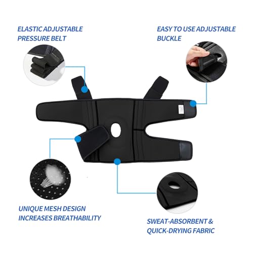 Image of DOUFURT Knee Brace for Men & Women, Side Stabilizers & Patella Gel Pads | Plus Size Adjustable Knee Brace Support Relieves Meniscus Tears, Knee Pain, Arthritis, ACL /MCL Recovery, Daily Activities