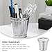 ZGLUZP 1Pc Sliver Mini Galvanized Trash Can Desktop Metal Wastebasket Garbage Bin Waste Paper Basket Trash Can Pencil Holder Pen Cup Makeup Brush Holder with Lid for All