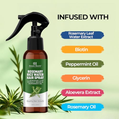 Botanic Hearth Haarwuchs-Spray Rosmarinöl mit Reiswasser & Biotin, 200 ml – Ansicht 7