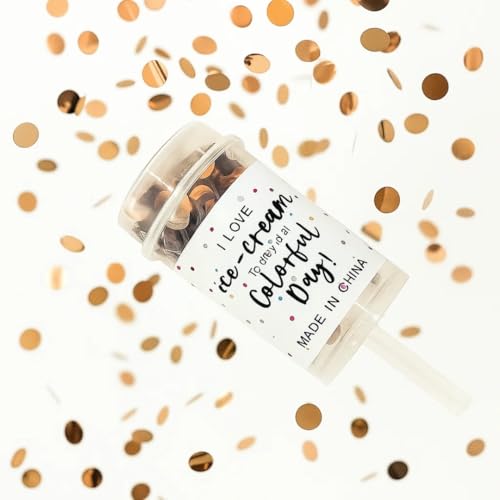 Image of Wanna Party Mini Pocket Confetti Push Pop Containers Sprinkle Paper Poppers for Graduation, Wedding, Baby Shower, Christmas, New Year, Birthday, Fiesta Favors Supplies (Rose Gold)