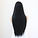 QD-Udreamy Long Straight Synthetic Lace Front Wigs Heat Resistant Glueless Synthetic Lace Front Wigs (Lace Front Wig, Black)