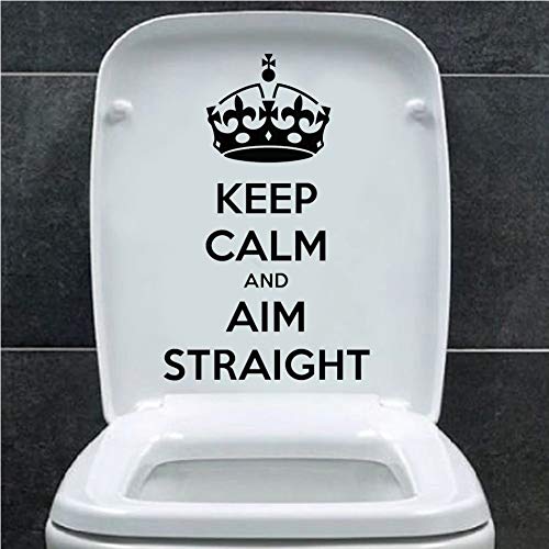 Keep Calm and Aim Straight Novelty Fun Toilet Seat/Lid Sticker/Bathroom Sticker/Toilet Decal Home Décor