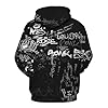Xissazri Fashion Novelty Hip-Hop Graffiti Print Men's Hoodies Hooded Sweatshirts Pullover Unisex, Color 1, L #1