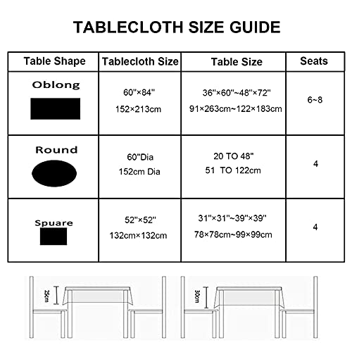 Outdoor Indoor 60X84 Inch Rectangle Tablecloth With Umbrella Hole And Zipper,Waterproof Patio Table Cloths, For Spring/ Summer/Family Gatherings/ Party/ Picnic/ Bbqs #TOP6