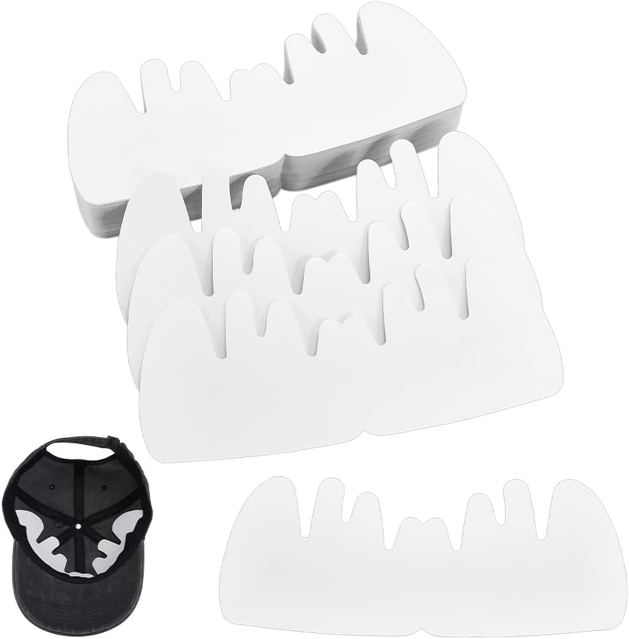 50PCS Baseball Cap Inserts White Paper Hat Shapers 28.3x12.2CM Universal Cap Inserts Hat Liners for Baseball Golf Sports Hats Home Store Display Stand