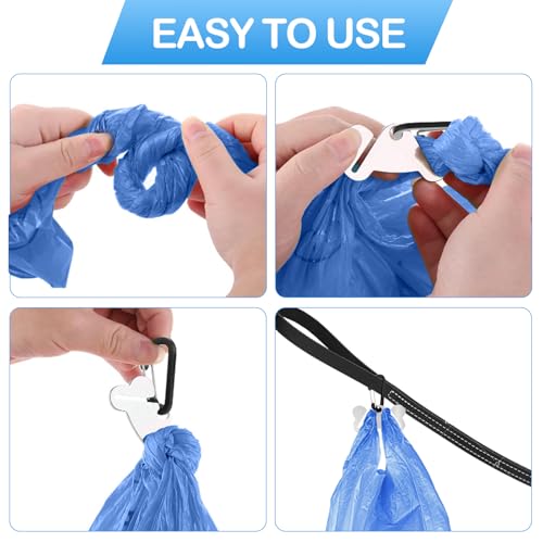 Abfallsackträger aus Metall, 2 Stuck Freihändiger Halter für Hundekotbeutel, Hundekotbeutelhalter, Freihändiger Kotbeutelhalter Clip, Abfallbeutelhalter für Leinenspender Zubehör (Schwarz)