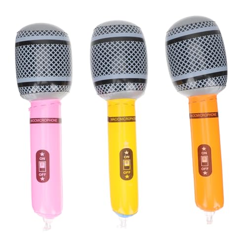 MAGICLULU Microphone Gonflable pour Garçon Fille Musical et Portable Réutilisable Accessoire de Fête Rock pour Jeux Imitation et Spectacles