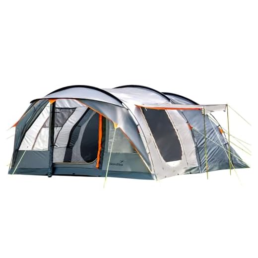 Skandika Egersund 5/7 Personas | Tienda de campaña con/sin tecnología Sleeper, Suelo de Tienda Cosido, Cabina de Dormir Negra Nocturna, 2 m de Altura, Impermeable (5 Personas)