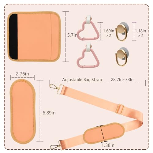 Image of LBU Strap for Bogg Bag Accessories with Handle Wrap, Detachable Shoulder Pad, 2Pcs Key Holders Adjustable Crossbody Shoulder Strap Wrap for XL /Medium /Small Rubber Tote Beach Bog Bags