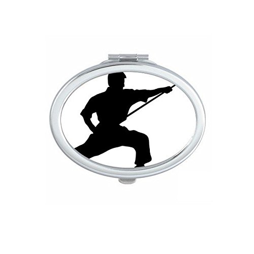 Miroir de poche Shaolin compact ovale pour éviter les bavures de maquillage en voyage