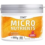TNT Multivitamin Pulver mit 24 Vitaminen & Mineralien (360g) • Superfood Vitamin Komplex mit Grüntee Extrakt, Spirulina & Coenzym Q10 • Micronutrients (Himbeere)