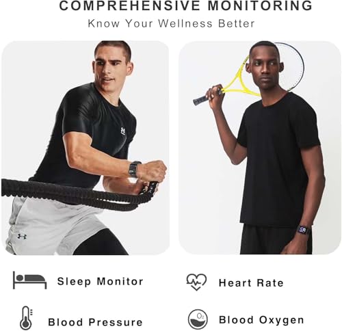 Paukila Smart Watches for Men, 1.65" Fitness Watch with 24/7 Heart Rate/Blood Pressure/Sleep Tracker, Activity & Fitness Tracker with Calories/Step Counter, Waterproof Smart Watch for Android iPhone - Image 5