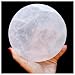 Om Zone Reiki Charged XXL 6-inch Round Moroccan Selenite Charging Plate Polished Flat Crystal Disc for Cleansing and Charging Crystals and Healing Stones