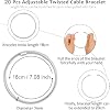 20 Pieces Twisted Cable Wire Bracelet Stylish Fine Stainless Steel Open Cuff Bracelets Mixed 3mm Thin Adjustable Expandable Elastic Bangle Bracelets for Women DIY Jewelry Making Christmas Day Gift #1