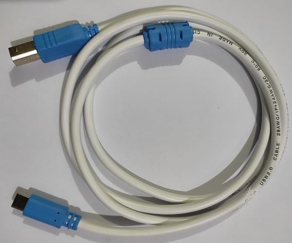 USB-C Type-C to USB Type B 2.0 Printer Scanner Cable for New MacBook Pro, HP, Canon, Brother, Epson, Dell, Samsung Printers etc White/Black - 1.5 Meter WHITE